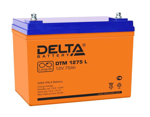 Батарея аккумуляторная Delta DTML 12В 75 Ач